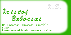 kristof babocsai business card